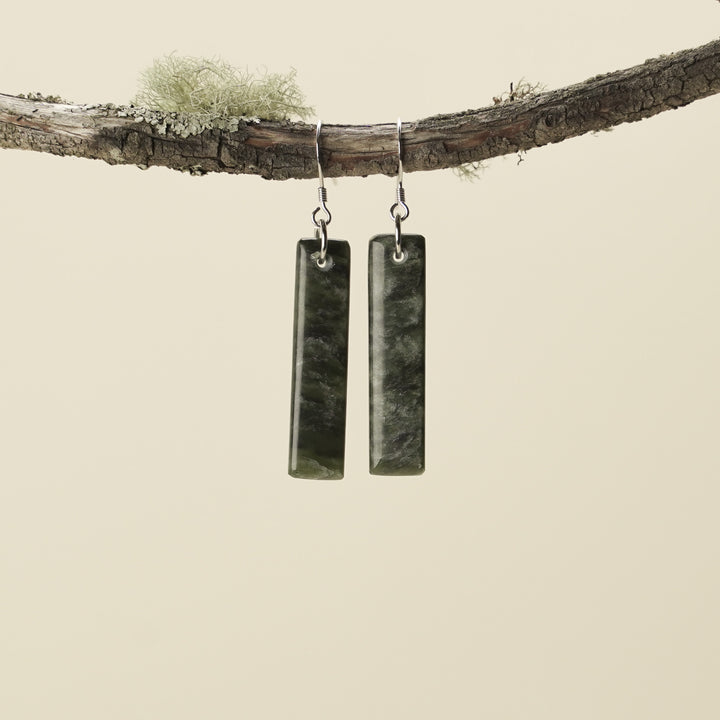 Drop Hapopo Pounamu Small Medium Earrings 50mm