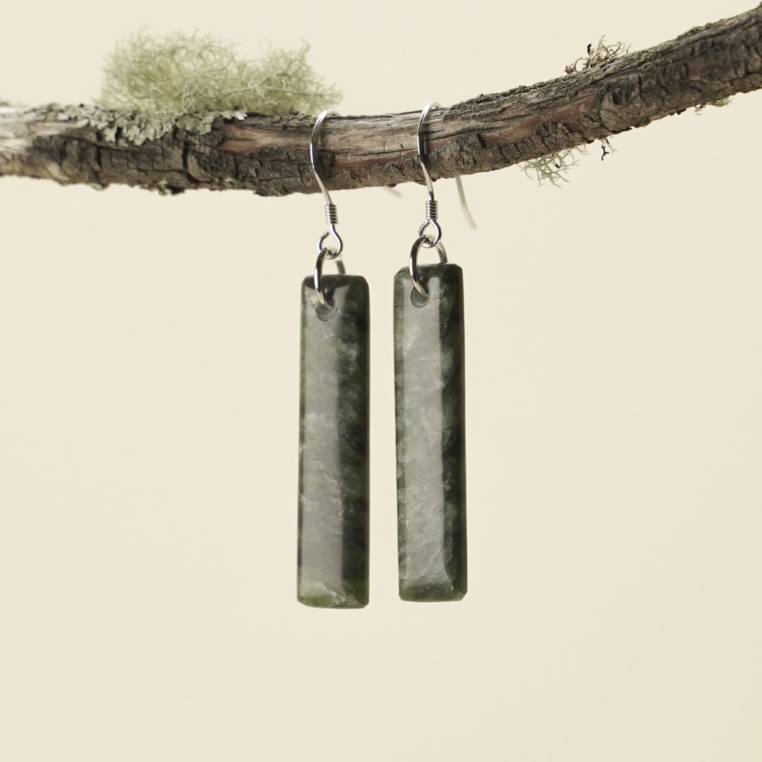 Drop Hapopo Pounamu Small Medium Earrings 50mm