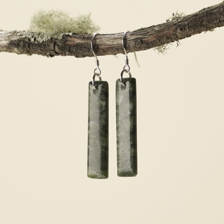 Drop Hapopo Pounamu Small Medium Earrings 50mm