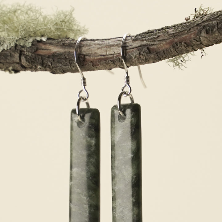 Drop Hapopo Pounamu Small Medium Earrings 50mm