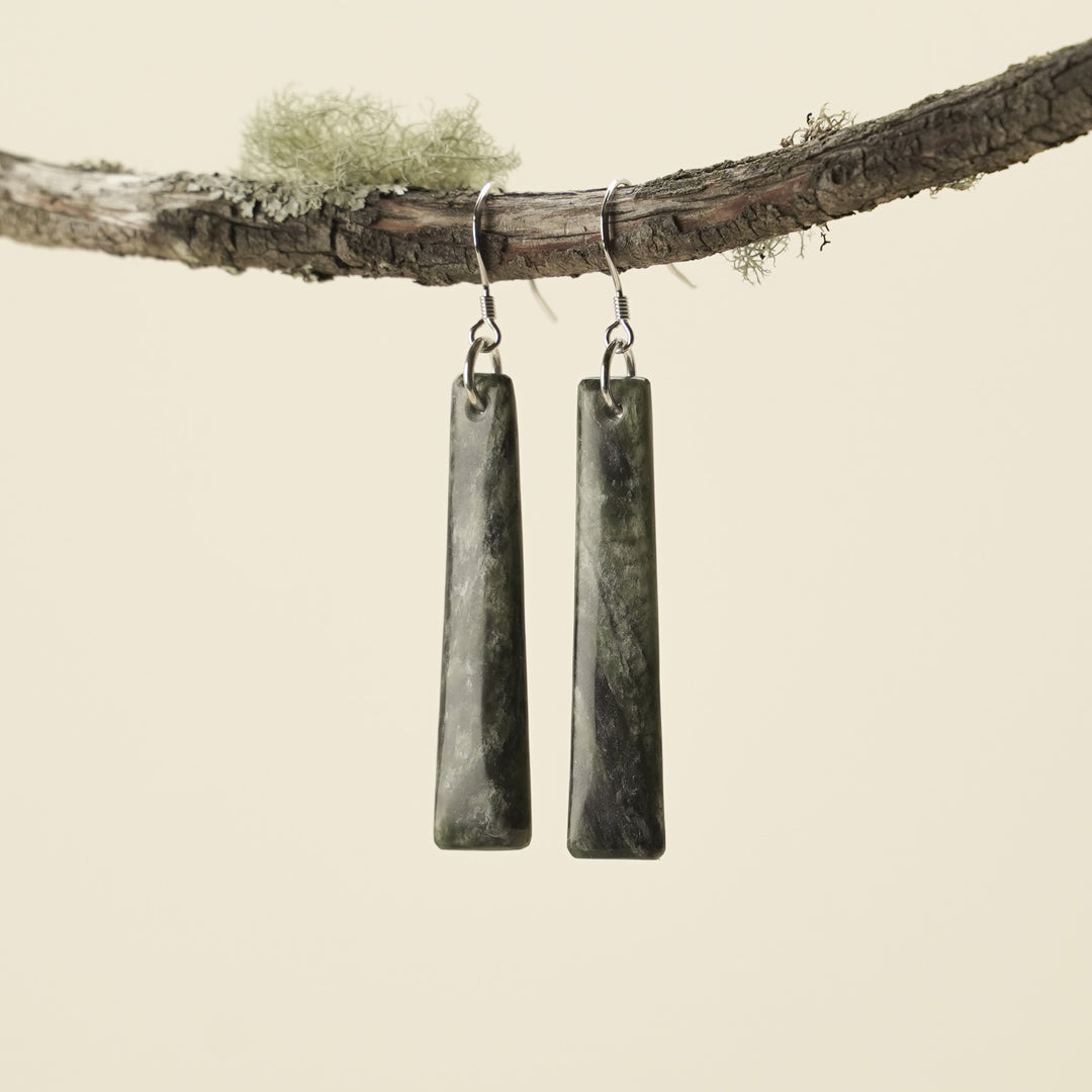 Drop Hapopo Pounamu Small Medium Earrings 50mm