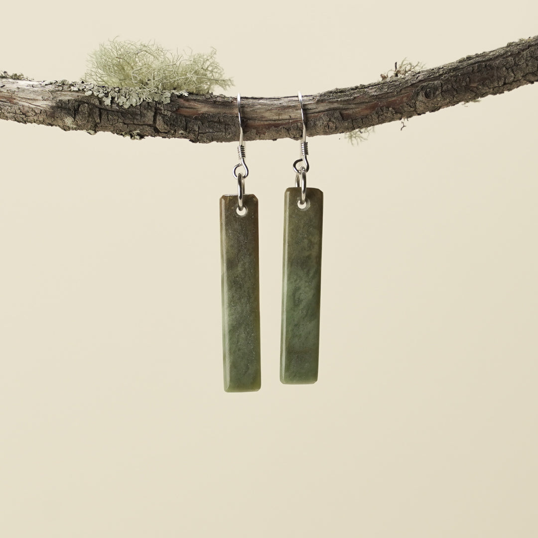 Drop Inanga Pounamu Small Medium Earrings 50mm