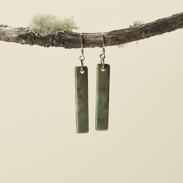 Drop Inanga Pounamu Small Medium Earrings 50mm