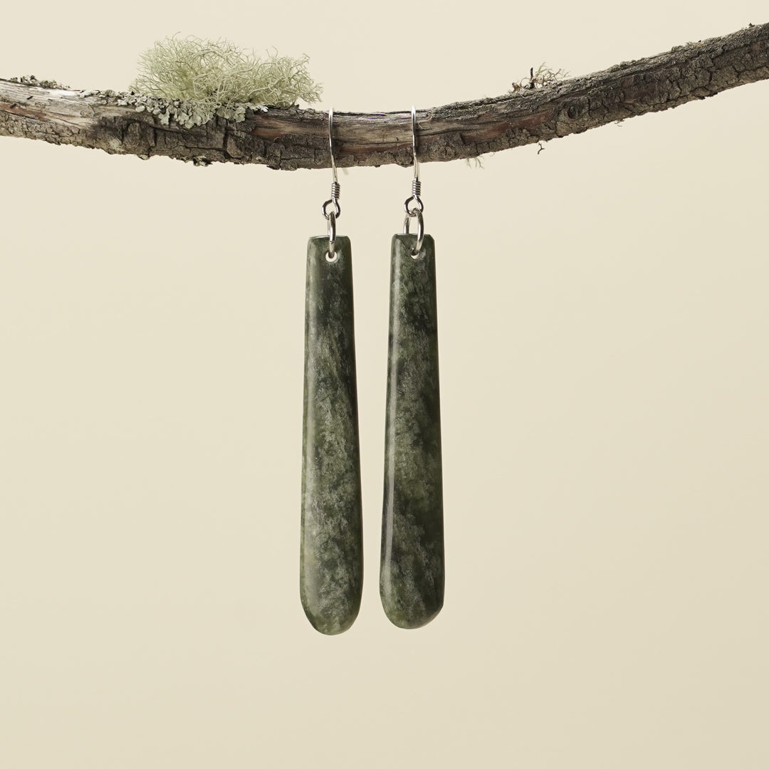 Drop Hapopo Pounamu Large Earrings 70mm