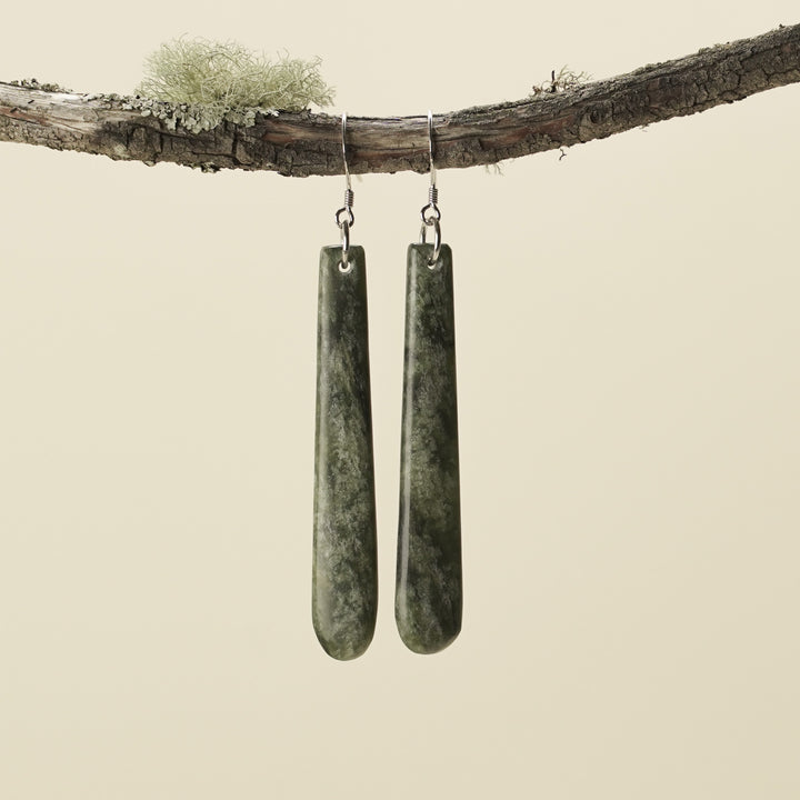 Drop Hapopo Pounamu Large Earrings 70mm