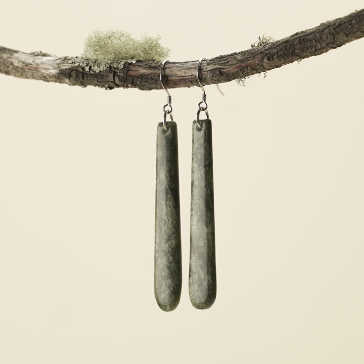 Drop Hapopo Pounamu Large Earrings 70mm