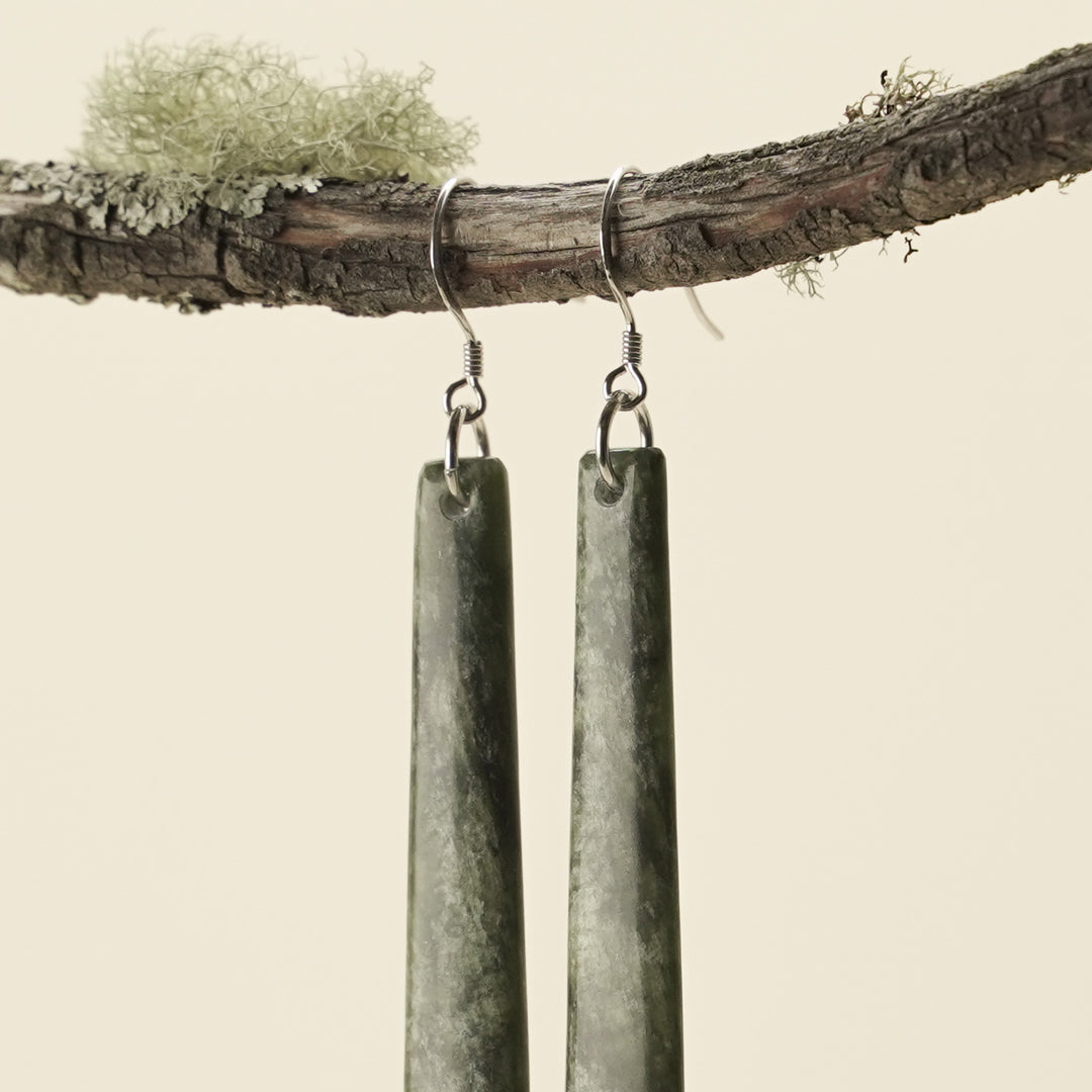 Drop Hapopo Pounamu Large Earrings 70mm
