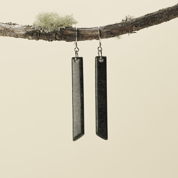 Drop Hapopo Pounamu Medium Earrings 60mm
