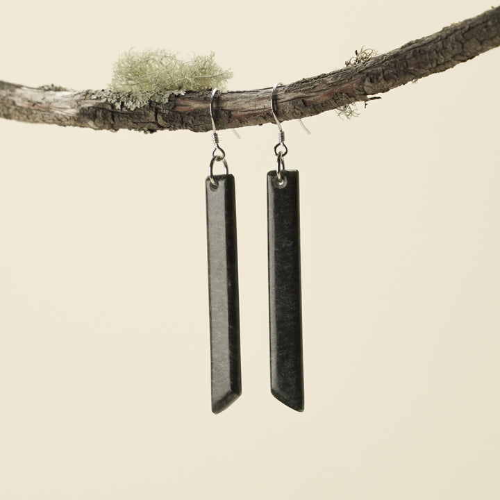 Drop Hapopo Pounamu Medium Earrings 60mm