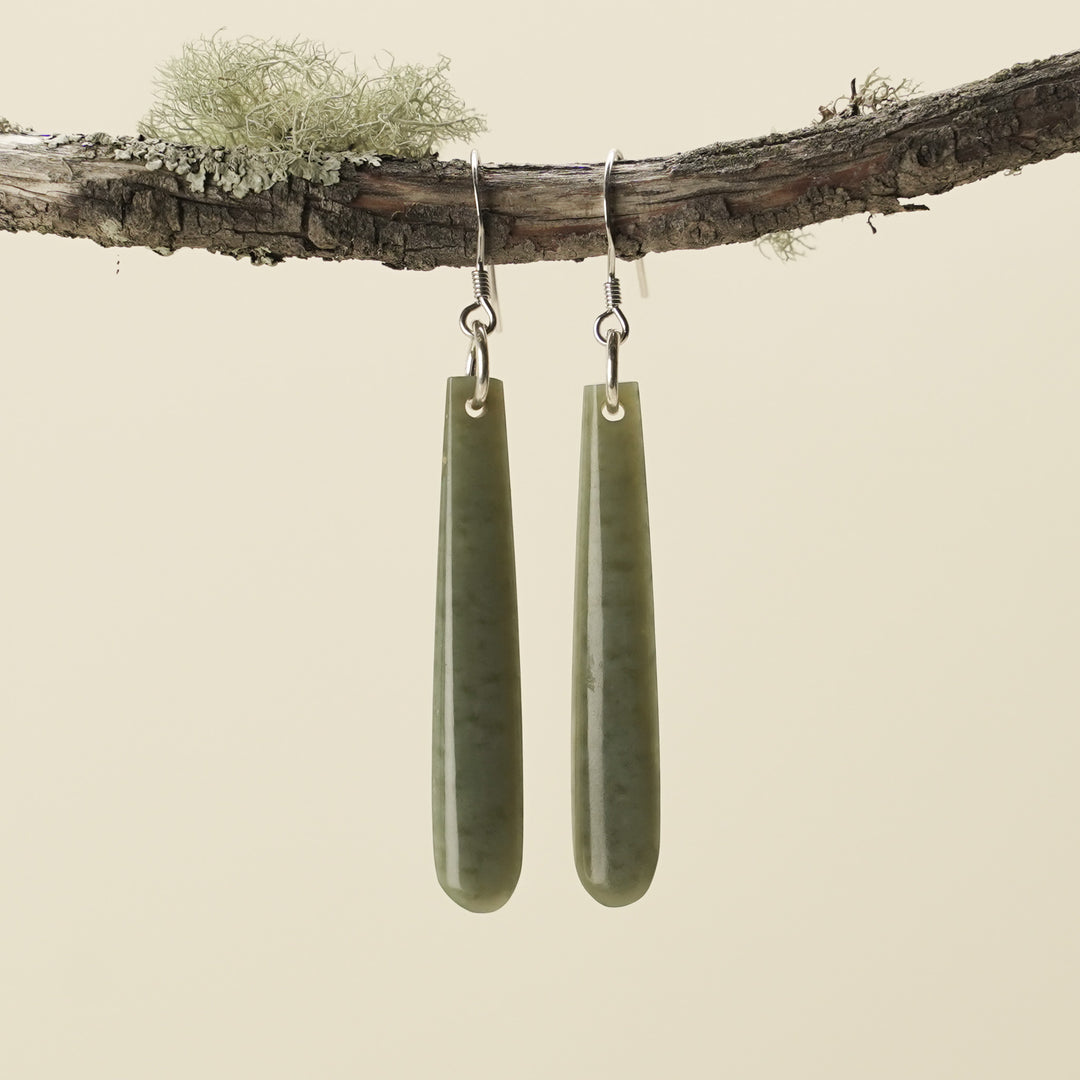 Drop Inanga Pounamu Medium Earrings 65mm