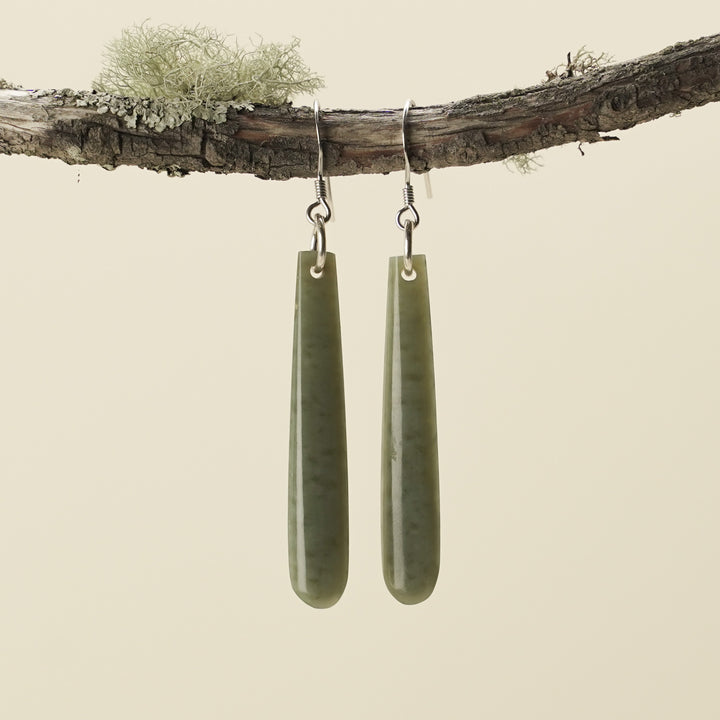 Drop Inanga Pounamu Medium Earrings 65mm