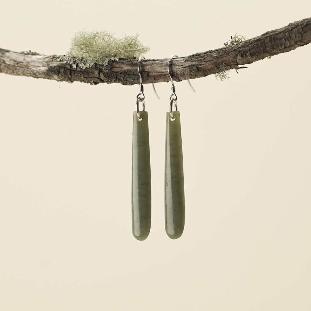 Drop Inanga Pounamu Medium Earrings 65mm
