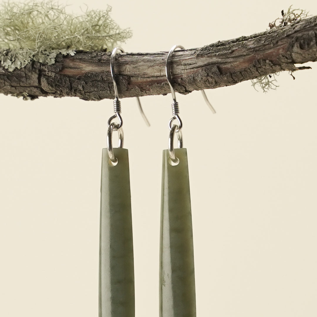 Drop Inanga Pounamu Medium Earrings 65mm