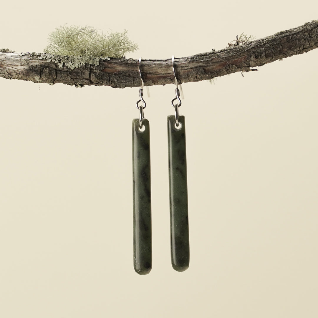 Drop Kawakawa Pounamu Medium Earrings 60mm