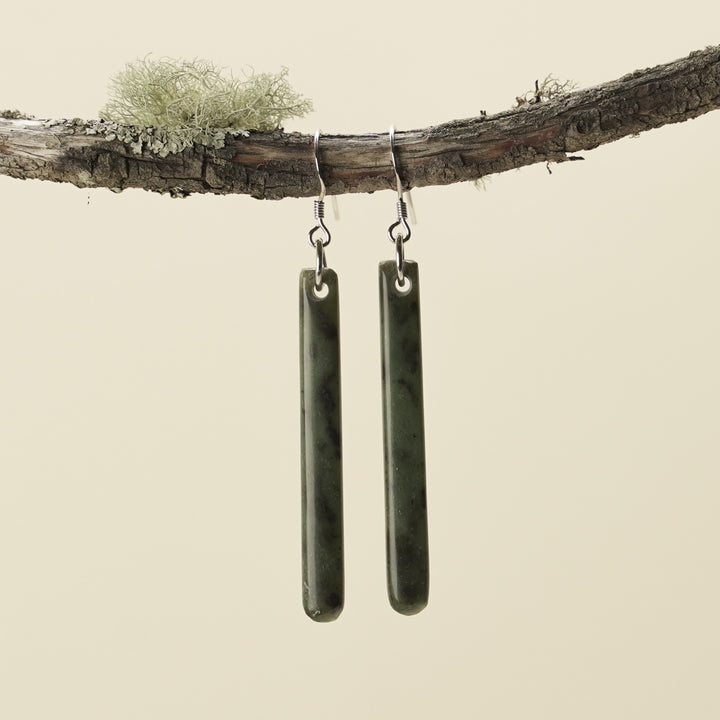 Drop Kawakawa Pounamu Medium Earrings 60mm