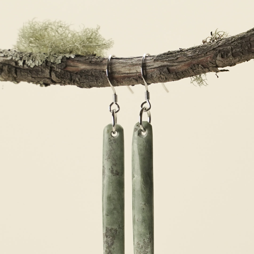 Drop Kōkopu Pounamu Medium Earrings 60mm