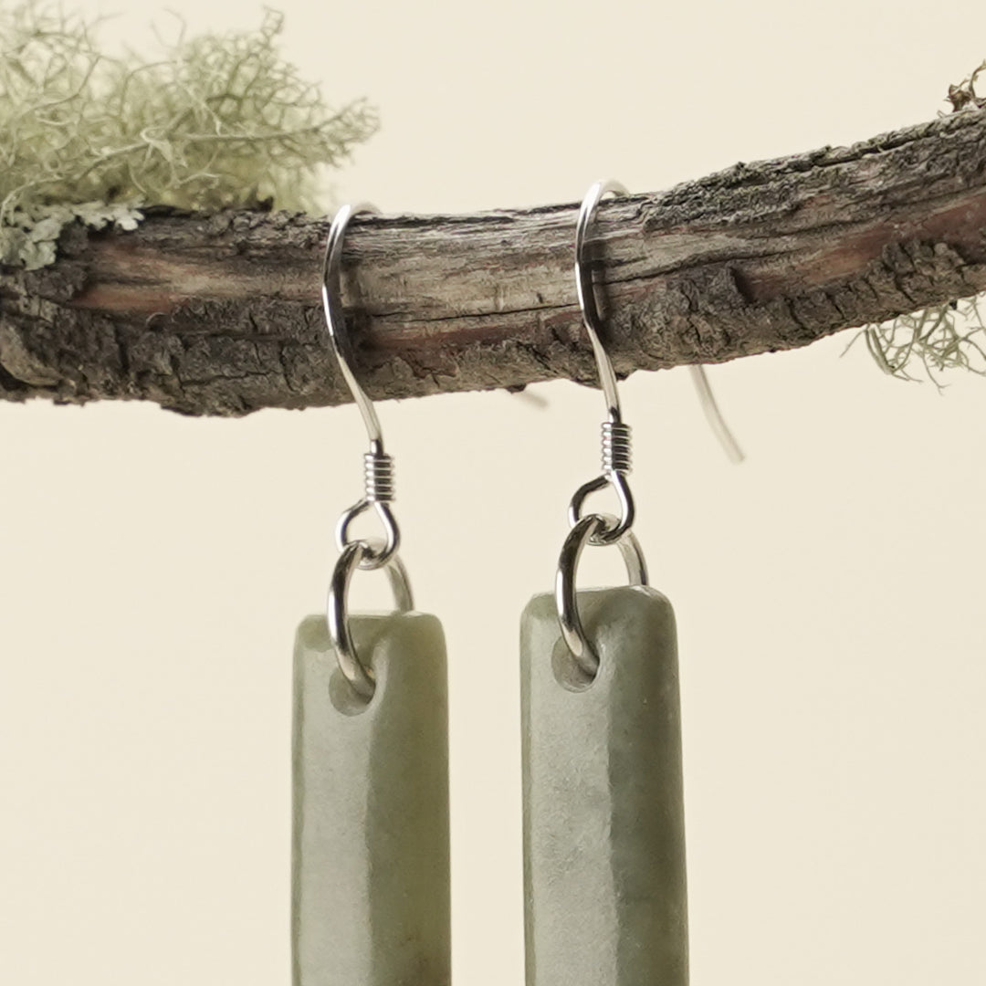 Drop Inanga Pounamu Medium Earrings 60mm
