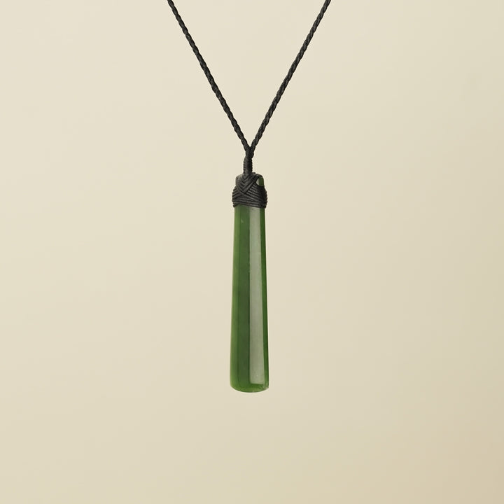 Toki Kahurangi Polished Pounamu Large, Black Binding