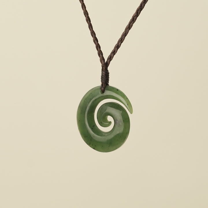 Koru Open Greenstone Small Pendant
