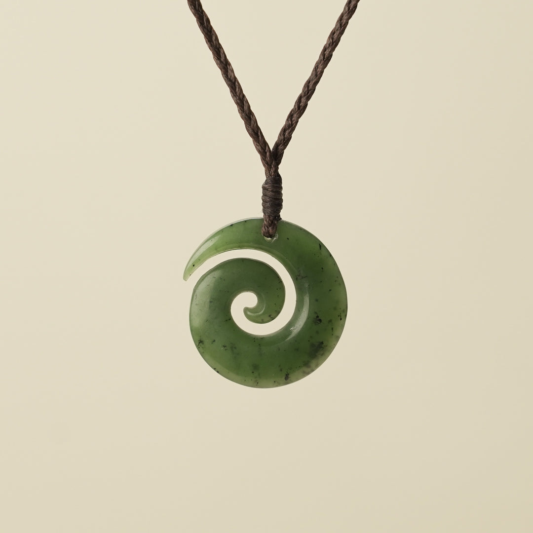 Koru Open Greenstone Small Pendant