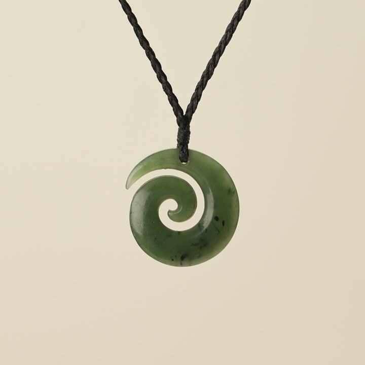 Koru Open Greenstone Small Pendant