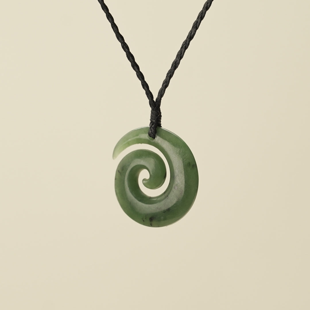 Koru Open Greenstone Small Pendant