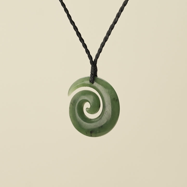 Koru Open Greenstone Small Pendant