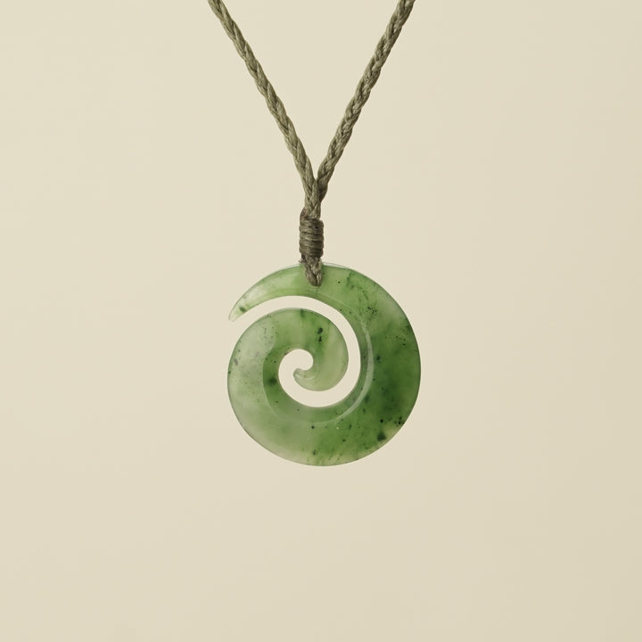 Koru Open Greenstone Small Pendant
