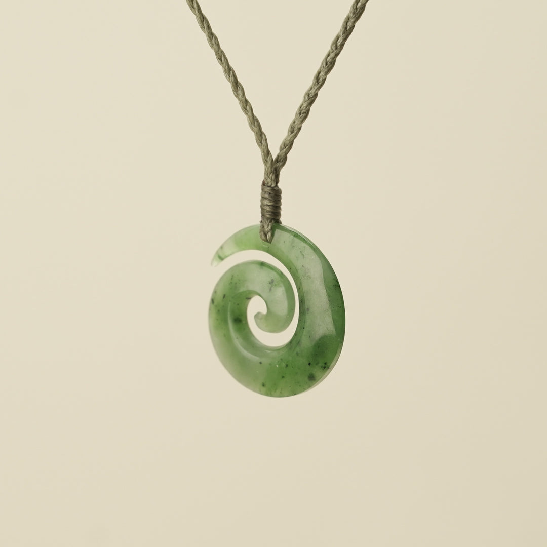 Koru Open Greenstone Small Pendant
