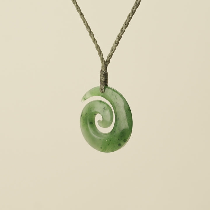 Koru Open Greenstone Small Pendant