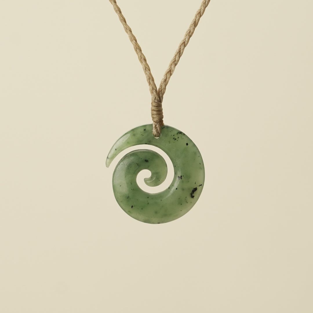 Koru Open Greenstone Small Pendant