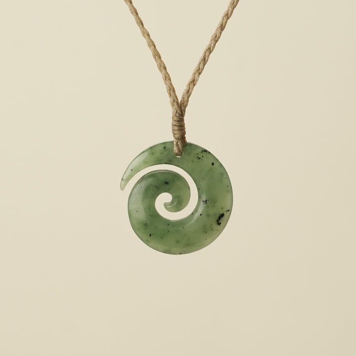 Koru Open Greenstone Small Pendant