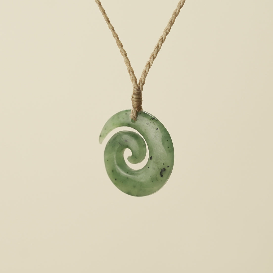 Koru Open Greenstone Small Pendant