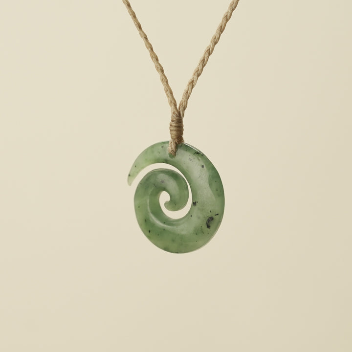 Koru Open Greenstone Small Pendant