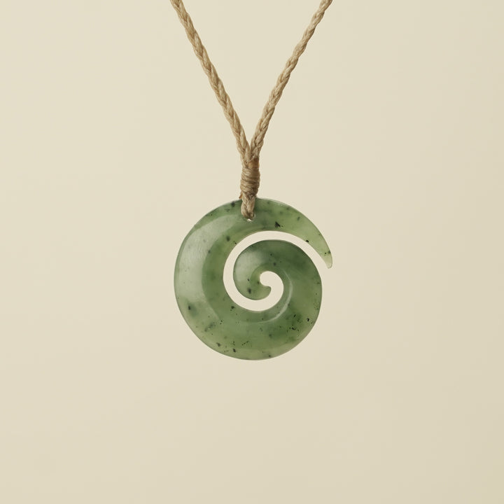 Koru Open Greenstone Small Pendant