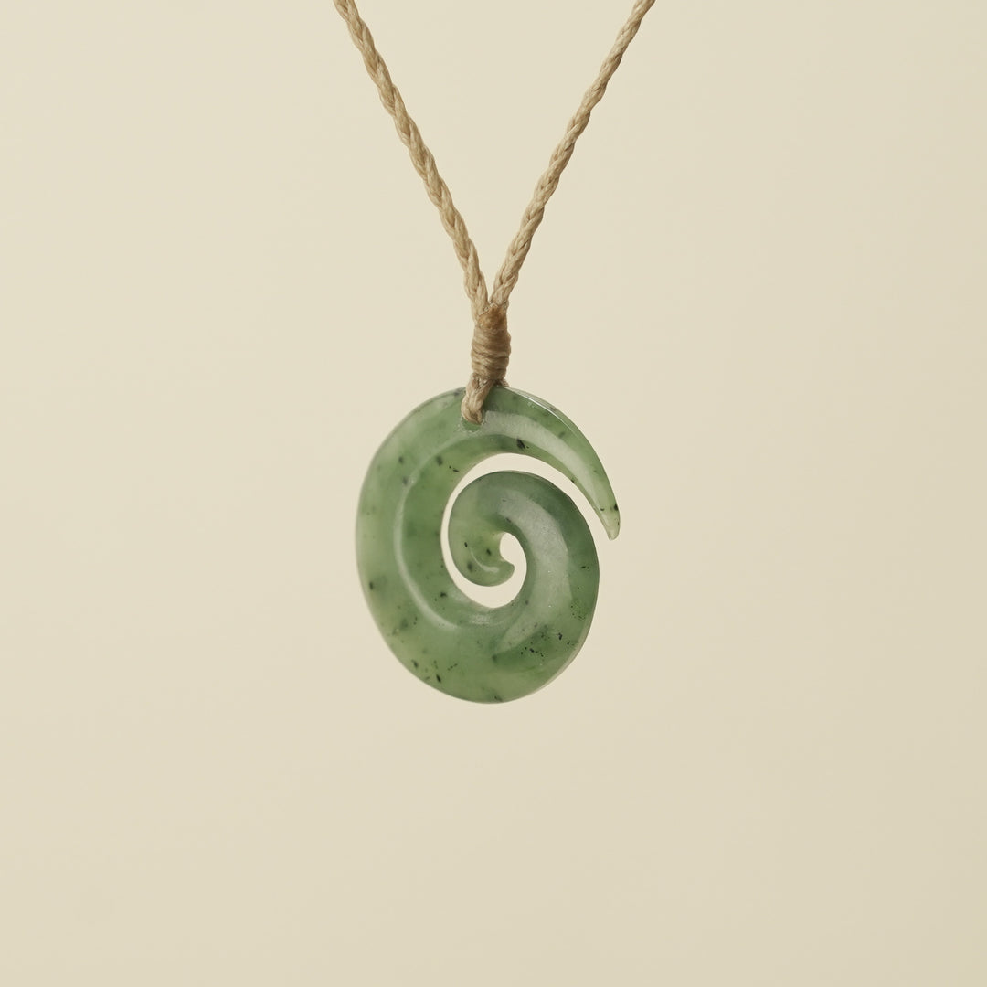 Koru Open Greenstone Small Pendant