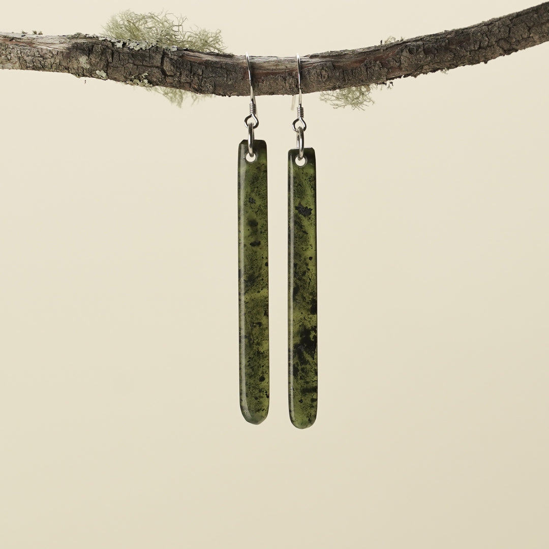 Medium Large Tangiwai Pounamu Earrings 70mm