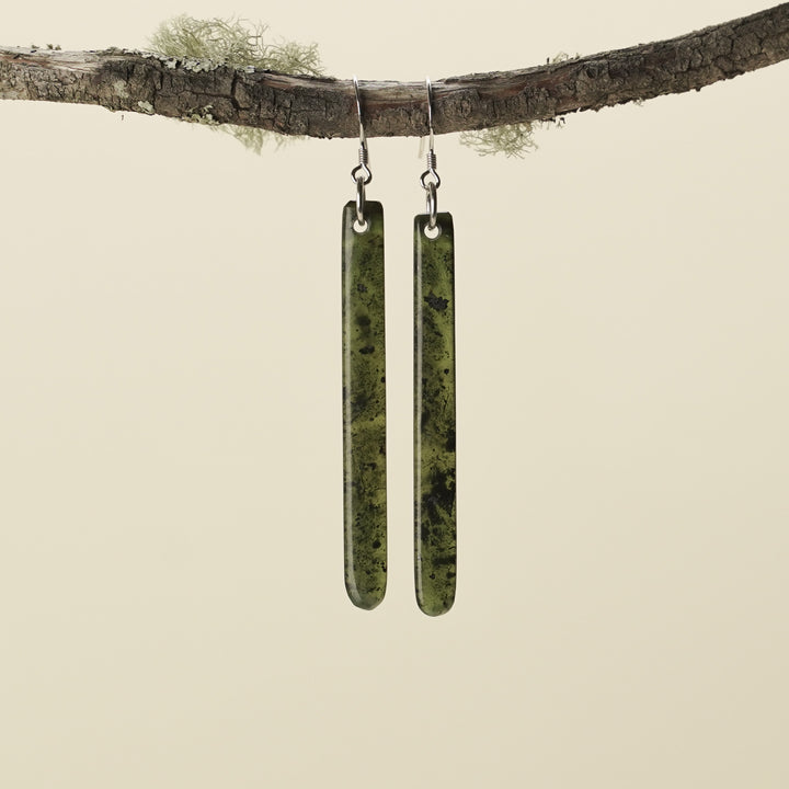 Medium Large Tangiwai Pounamu Earrings 70mm