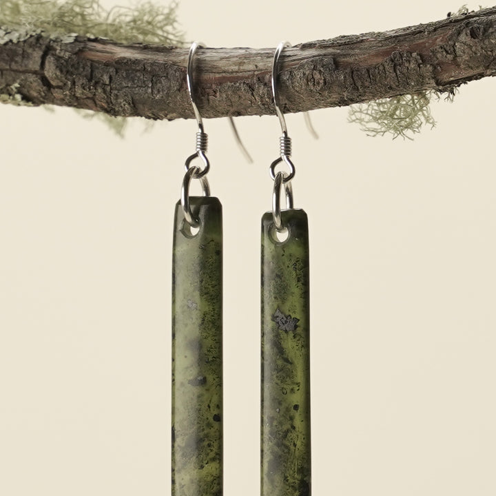 Medium Large Tangiwai Pounamu Earrings 70mm