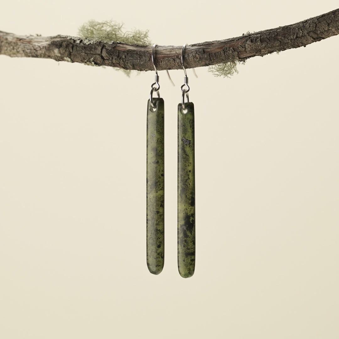 Medium Large Tangiwai Pounamu Earrings 70mm