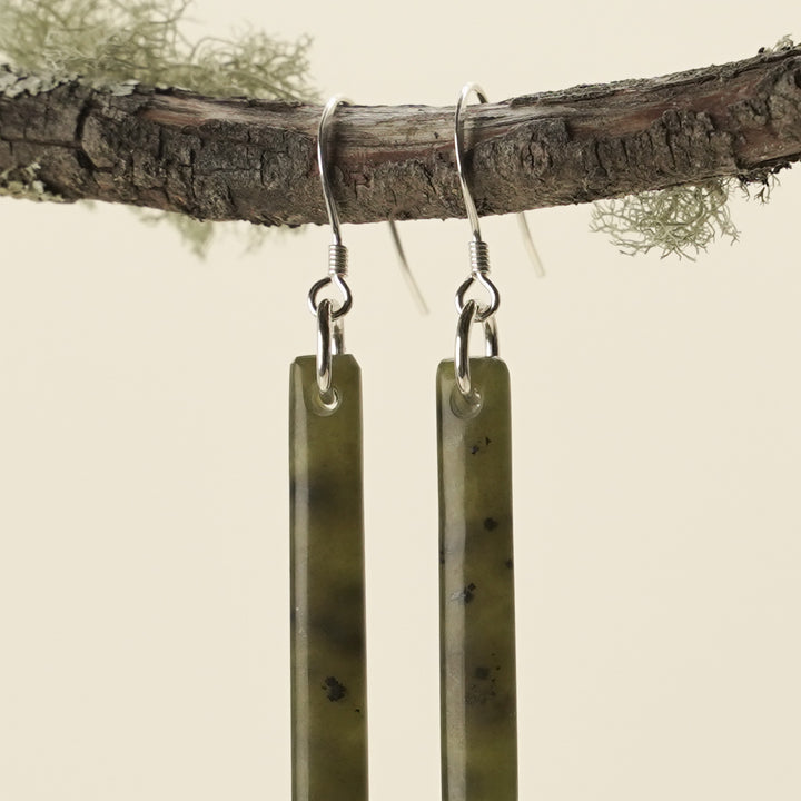 Medium Large Tangiwai Pounamu Earrings 70mm