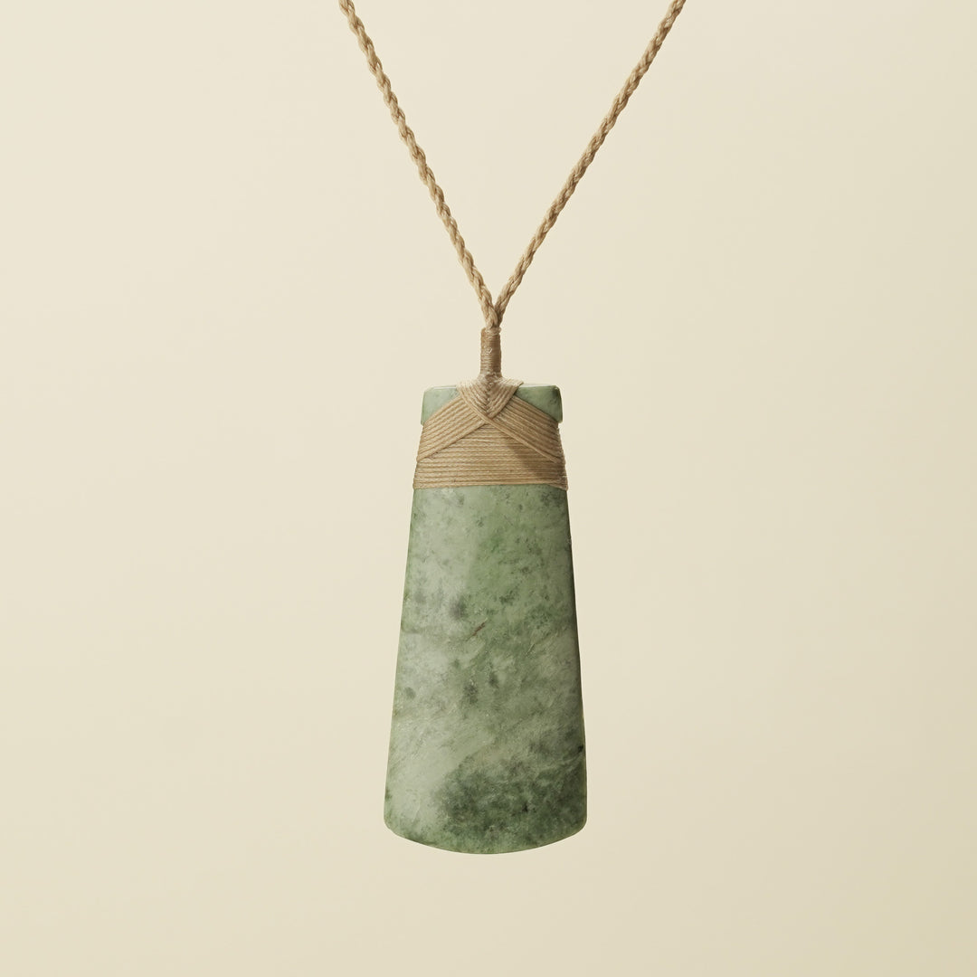 Toki Whakarei Carved Large Inanga Pounamu Pendant