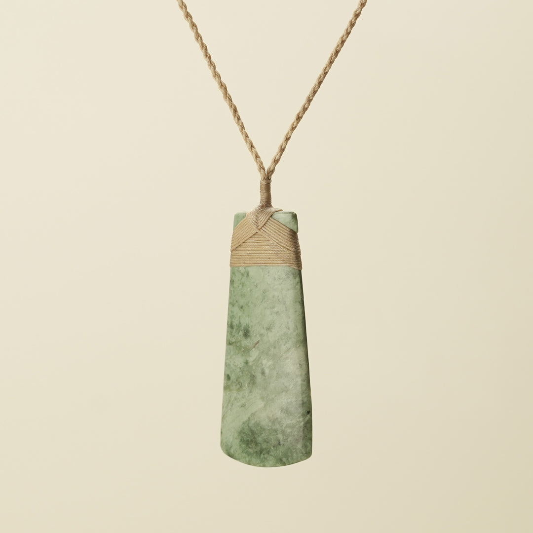 Toki Whakarei Carved Large Inanga Pounamu Pendant
