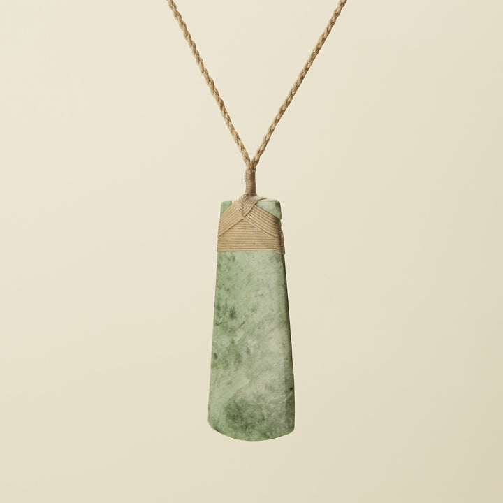 Toki Whakarei Carved Large Inanga Pounamu Pendant