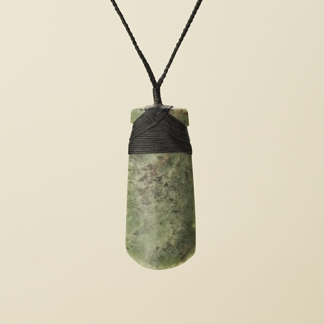 Toki Whakarei Carved Medium Large Inanga Pounamu Pendant