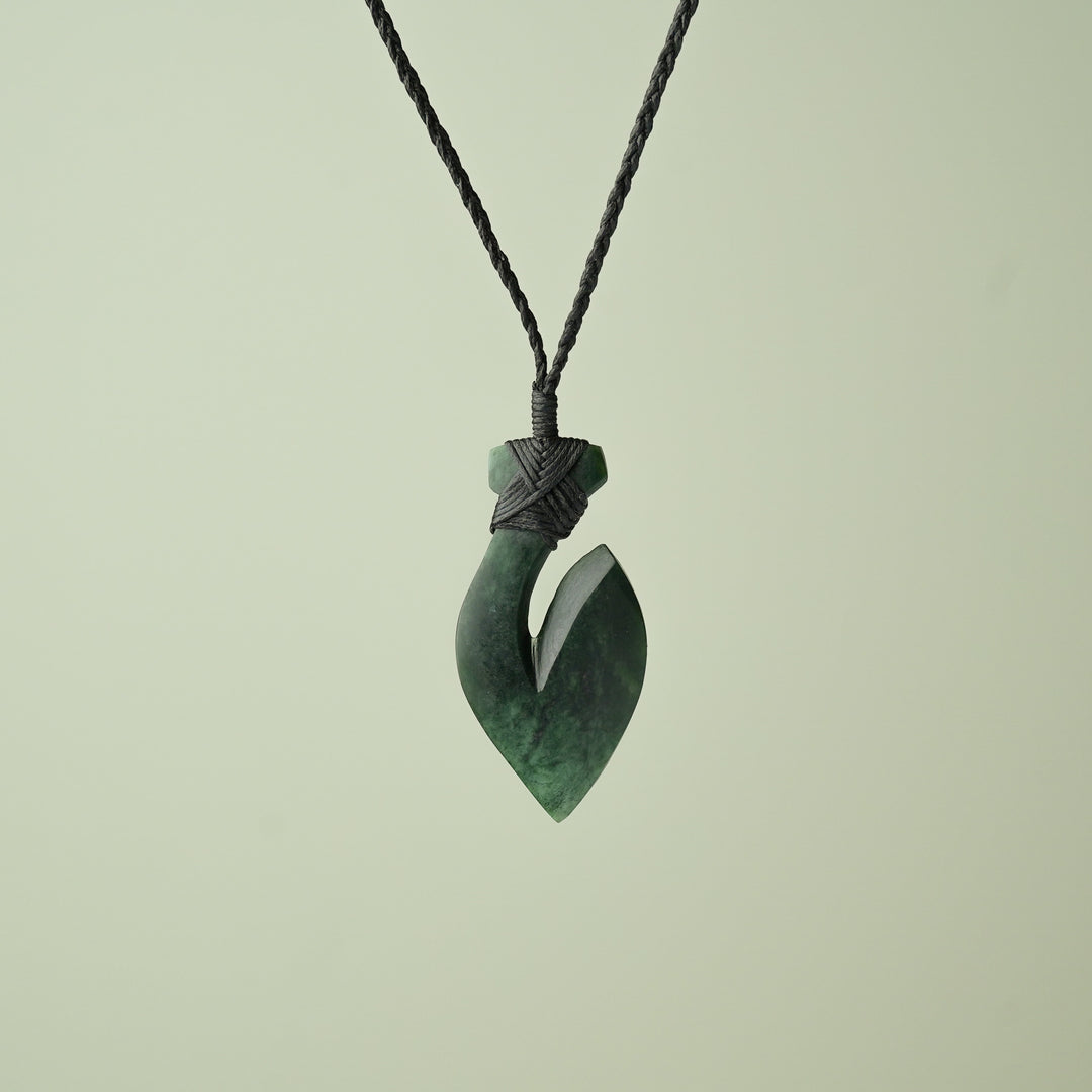 Medium Kawakawa Greenstone Hei Matau Pendant