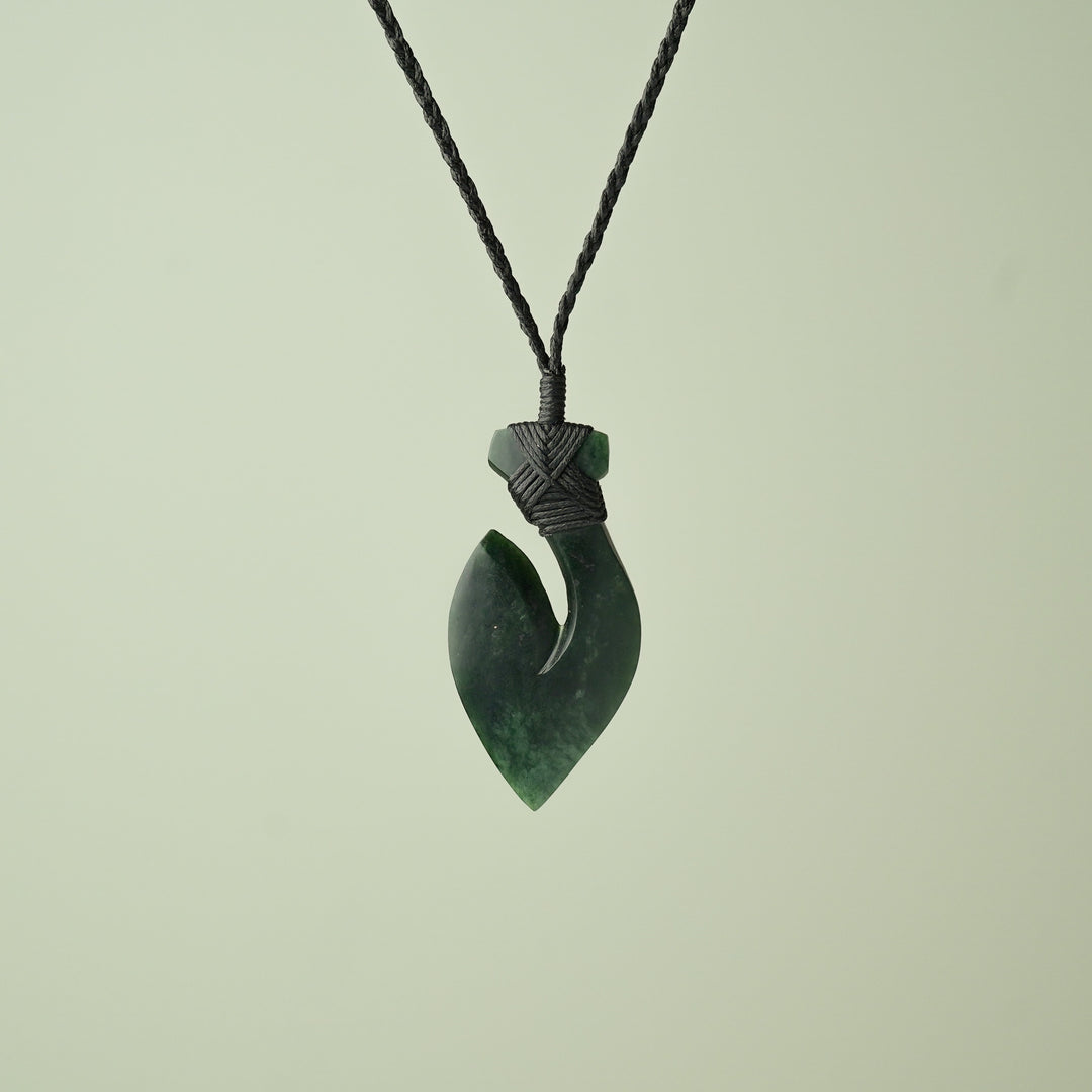 Medium Kawakawa Greenstone Hei Matau Pendant