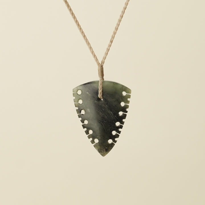 Notched Niho Tooth Hapopo Pounamu Medium Pendant