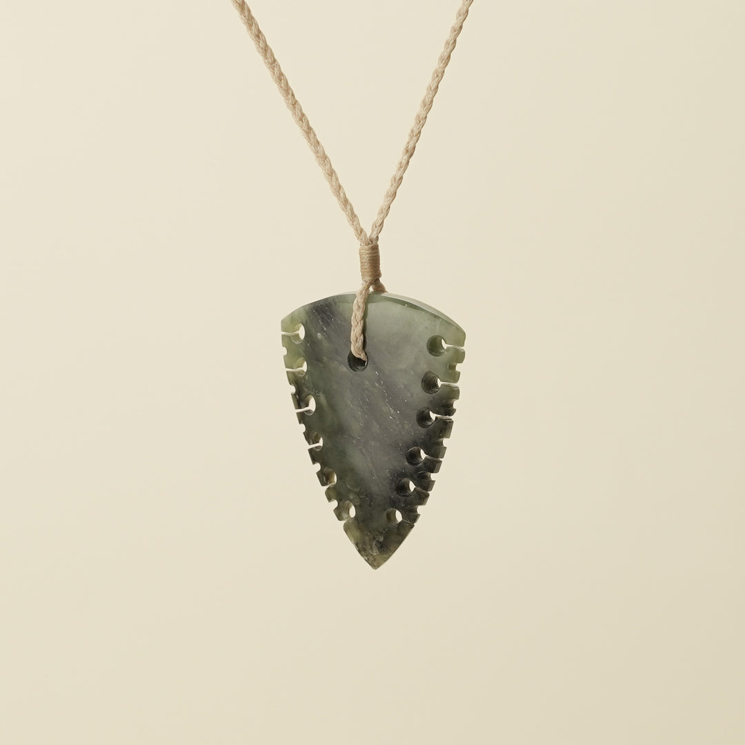 Notched Niho Tooth Hapopo Pounamu Medium Pendant