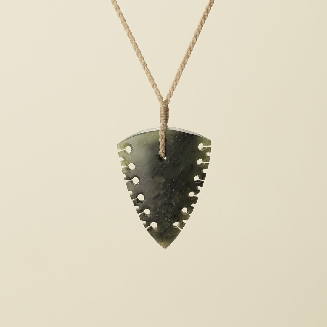 Notched Niho Tooth Hapopo Pounamu Medium Pendant
